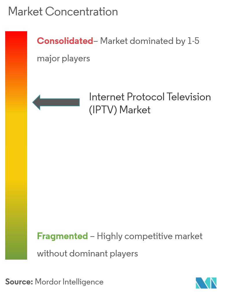 Marktkonzentration für Internet Protocol Television (IPTV).